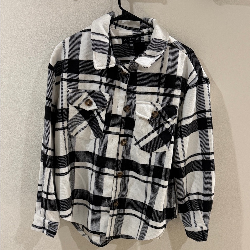 Love Tree Black and White Plaid Jacket